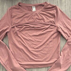 Alphalete Ultrasoft Long Sleeve Keyhole Top Mauve